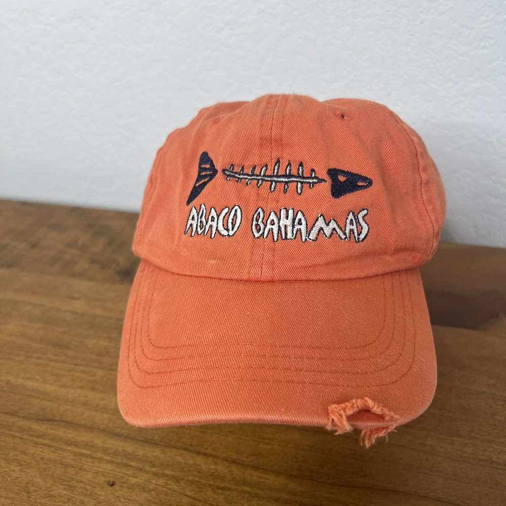 Fahrenheit Men's Slideback Hat Orange Adjustable Embroidered Fish Cotton